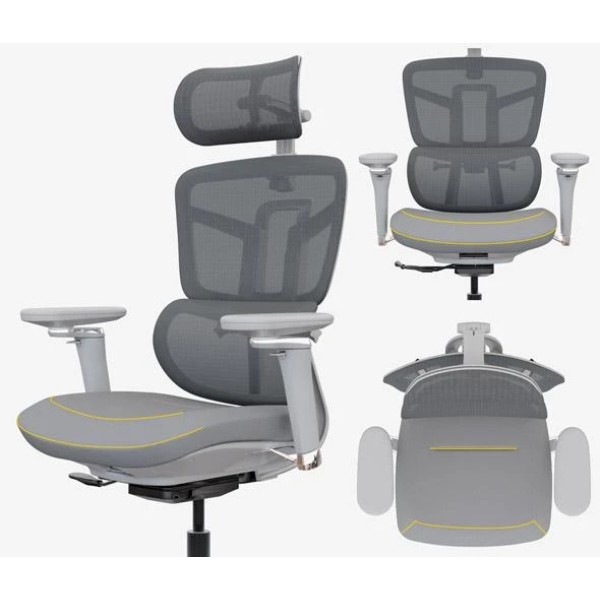 Фото - Крісло офісне Mealux S4 Air Fabric Grey (HF-S4 F/G)